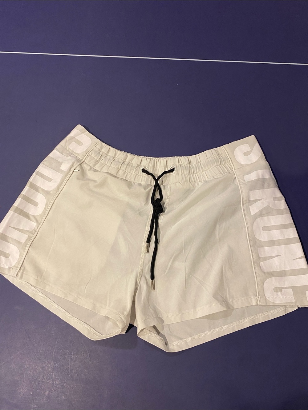 White Women's Athletic Shorts with Side Logo